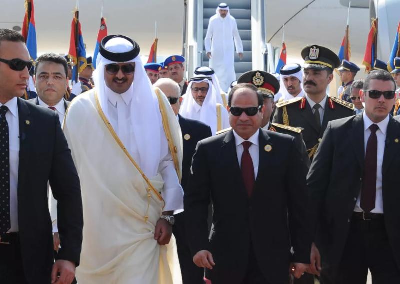 الرئيس السيس يستقبل امير قطر