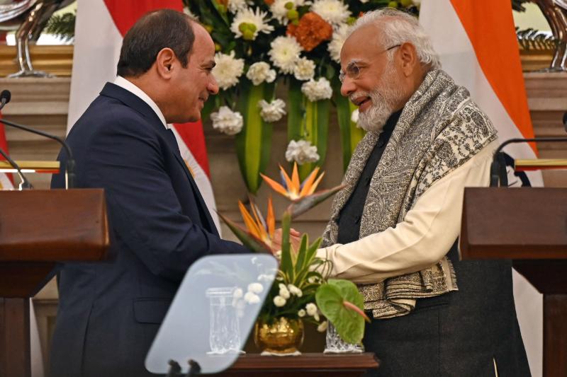 الرئيسان المصري والهندي
