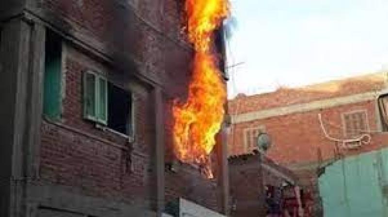 تفحم الأب ونجاة باقي الأسرة فى حريق شقة سكنية بحلوان