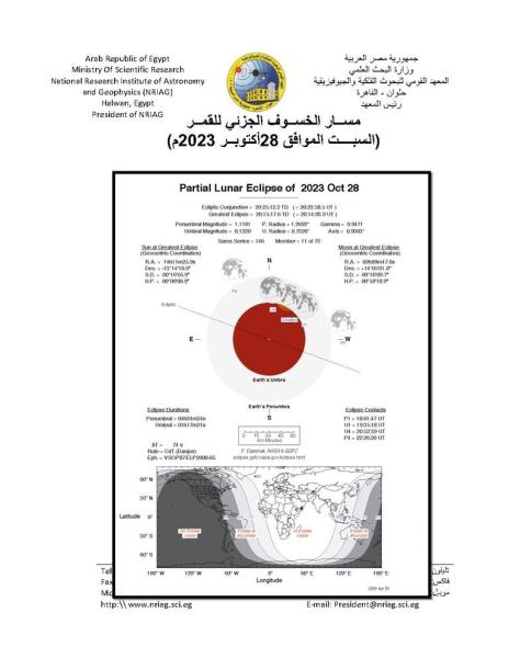 مسار خسوف القمر في مصر