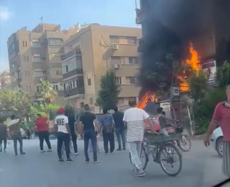 حريق في شارع عباس العقاد