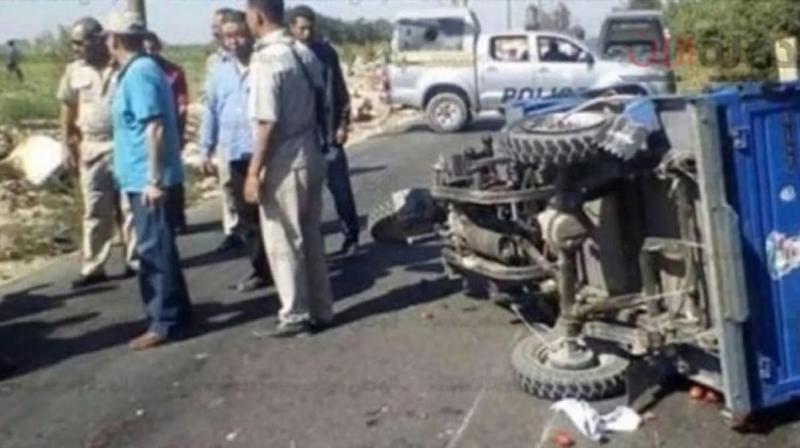 وفاة 3 فتيات وإصابة 9 آخريات في طريق جناكليس - أبو المطامير الصحراوي