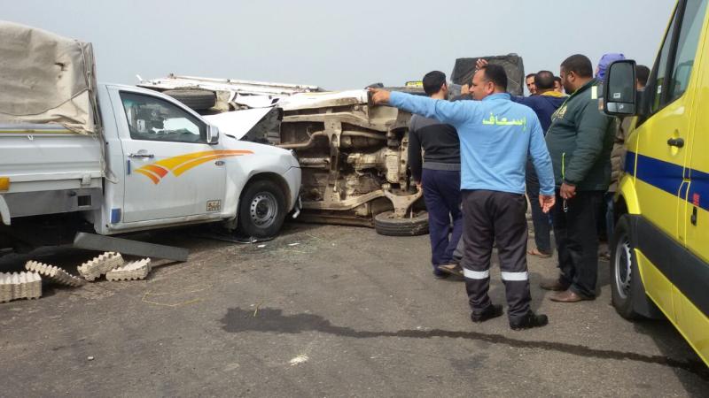 حادث على طريق المحلة قطور القديم: مصرع شابان وإصابة اثنين آخرين في اصطدام مروع
