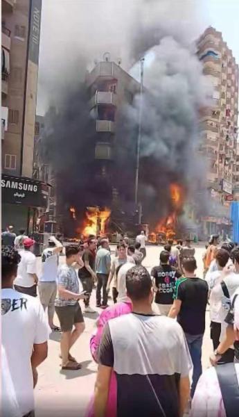 حريق في الخصوص بجوار المطافي..يلتهم 4 محلات و3 شقق في دقائق