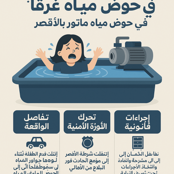 مصرع طفلة غرقًا في حوض مياه ماتور بالأقصر