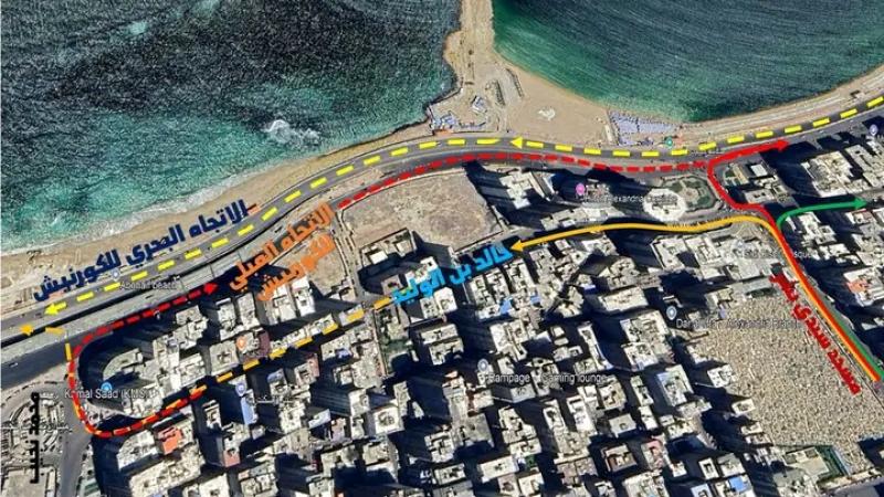تعديل مروري جديد في شارع خالد بن الوليد بالإسكندرية بسبب مشروع تطوير الكورنيش