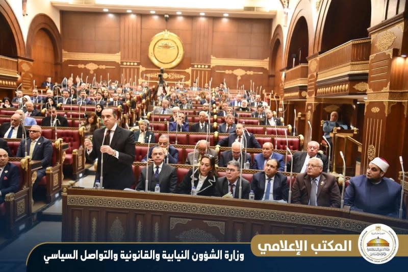 المستشار محمود فوزي خلال مناقشات مشروع قانون بتعديل بعض أحكام قانون الضريبة على العقارات المبنية بمجلس الشيوخ