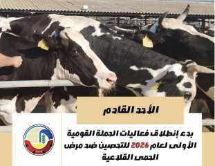 الأحد القادم .. بدء إنطلاق فعاليات الحملة القومية الأولى لعام ٢٠٢٦ للتحصين ضد مرض الحمى القلاعية