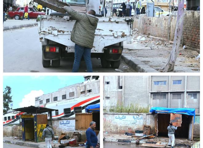 بالصور .. إستمرار أعمال تطوير مزلقان السكة الحديد أسفل الكوبري العلوي بدمنهور