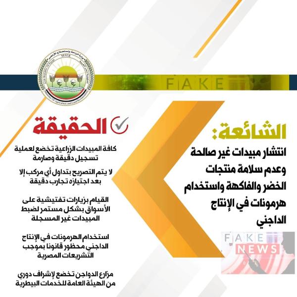 ردًا على الفيديو المتداول بشأن انتشار مبيدات غير صالحة .. ”الزراعة” تؤكد سلامة المحاصيل الزراعية والدواجن وتوضح بالأرقام آليات الرقابة الصارمة