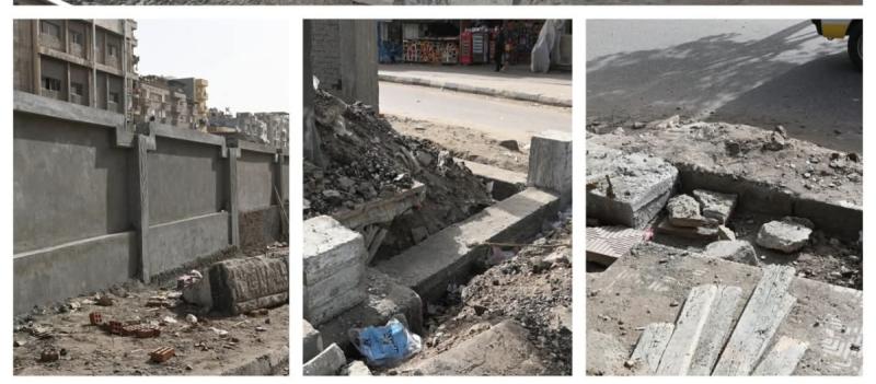 إستمرار أعمال تطوير منطقة مزلقان السكة الحديد أسفل الكوبري العلوي بدمنهور لتعزيز السلامة المرورية