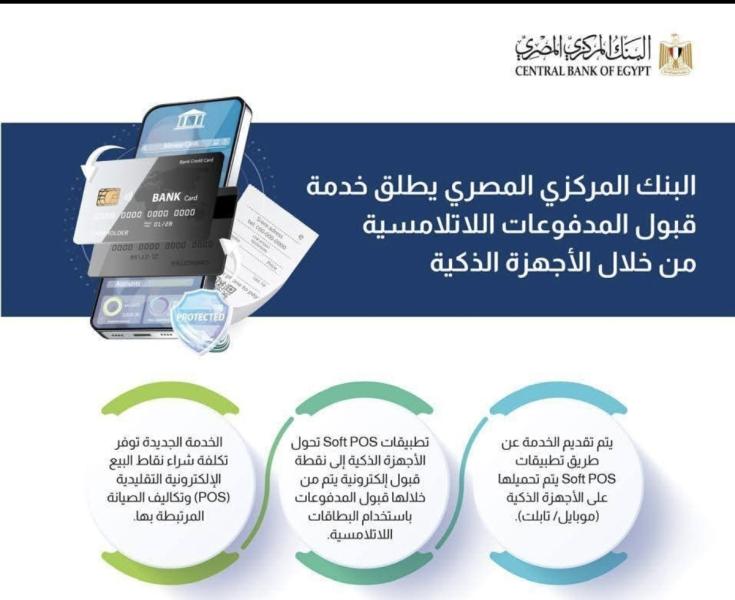 في إطار جهود البنك المركزي المصري لتيسير المعاملات المالية الإلكترونية .. إطلاق خدمة قبول المدفوعات اللاتلامسية من خلال الأجهزة الذكية