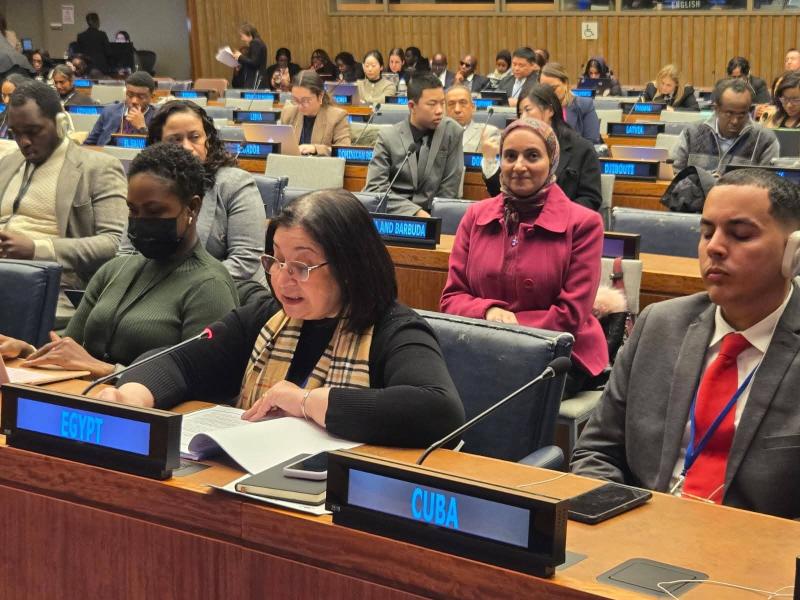 نائبة وزيرة التضامن الاجتماعي تلقي كلمة مصر خلال فعاليات أعمال الدورة الـ 64 للجنة التنمية الاجتماعية بالأمم المتحدة في نيويورك