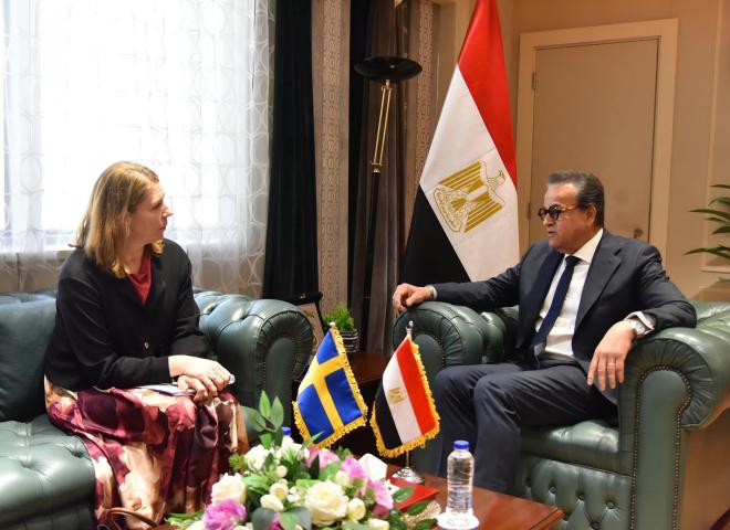 وزير الصحة يبحث مع نظيرته السويدية تعزيز التعاون الثنائي ودعم القطاع الصحي في غزة