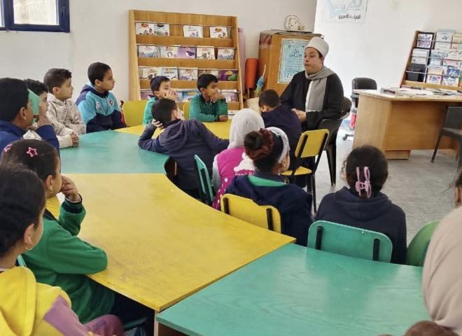 ندوات توعوية ودروس منهجية بكوم حمادة ضمن فعاليات ”قطار الخير ٢”