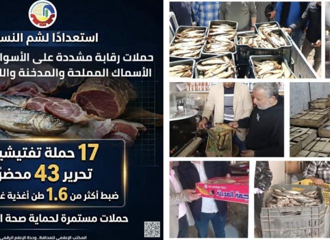 إستعداداً لشم النسيم .. حملات رقابة مشددة على الأسواق ومحلات بيع الأسماك المملحة والمدخنة واللحوم بالبحيرة