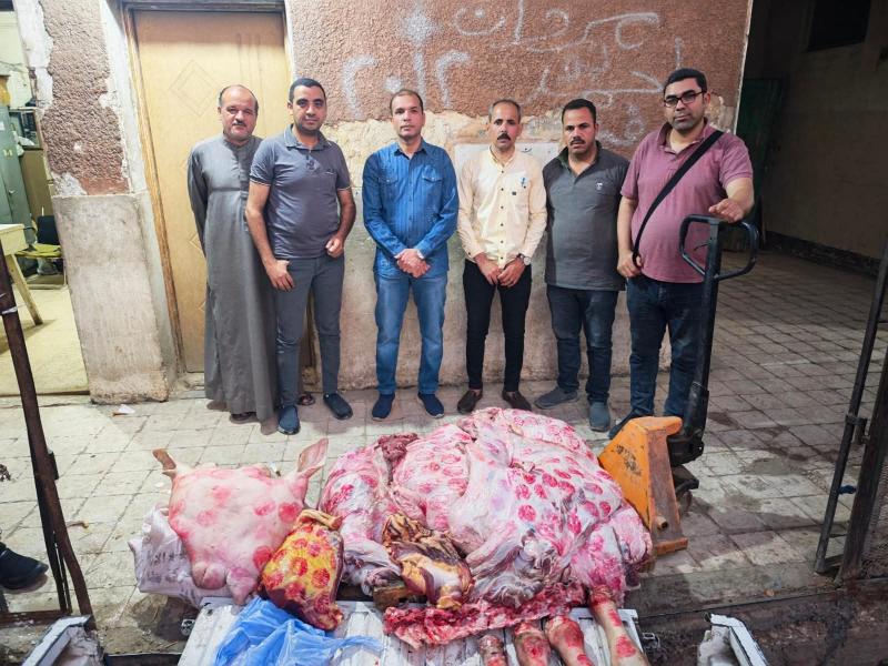 بالصور .. مطاردة مثيرة من بيطري سوهاج ومباحث التموين تنتهي بضبط سيارة  تحمل  343 كيلو لحوم مريضة تحمل أختامًا مزورة قادمة من أخميم قبل توزيعها على محلات الجزارة بمدينة سوهاج