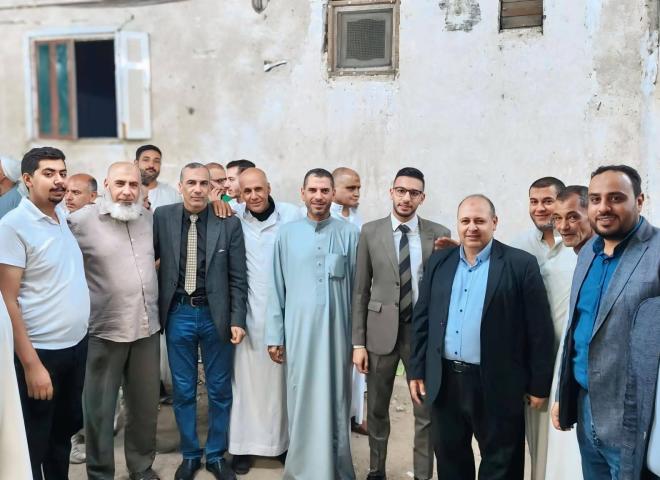 المهندس حسان الشيمي الخبير الزراعي يشارك المحامي رضا أبو مريم فرحته خطوبة نجله الدكتور  حسن