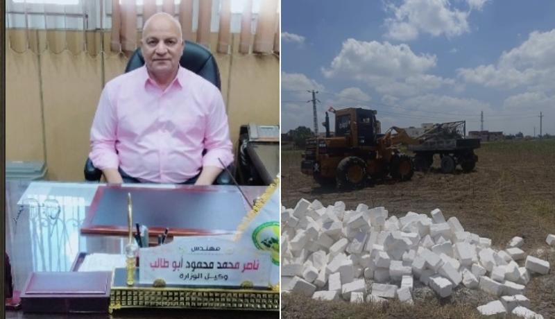 رفع تشوينات من الطوب الابيض بزمام جمعية الأبقعين بحوش عيسى