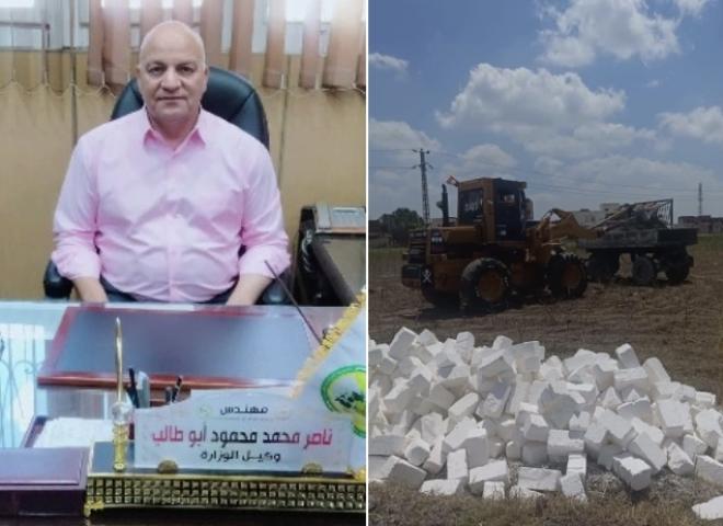 رفع تشوينات من الطوب الابيض بزمام جمعية الأبقعين بحوش عيسى