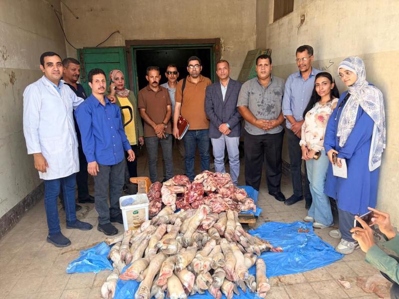 ضبط ٢٥٠ كيلو جرامًا من اللحوم غير الصالحة للاستهلاك الآدمي بأحد المطاعم بمدينة سوهاج