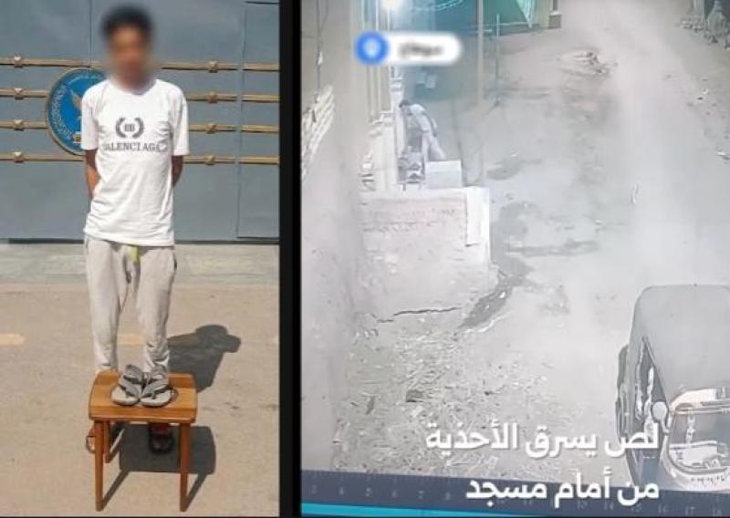 ضبط لص أحذية المصلين بعد تداول فيديو الواقعة بسوهاج