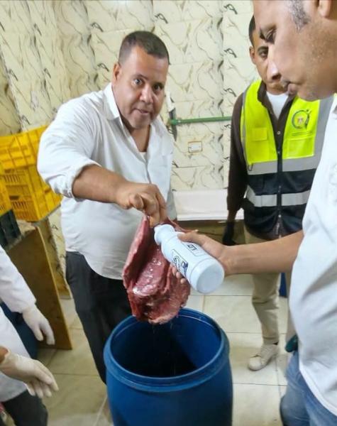 حملة مكبرة وضبط ومصادرة 25 كيلو جرام لحوم غير صالحة للاستهلاك الآدمي وتحرير محاضر للمخالفين بسوهاج